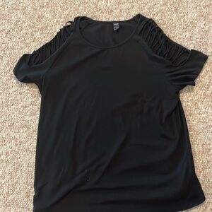 SHEIN size L black tee with shoulder cutouts